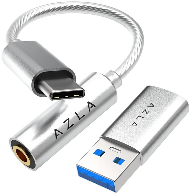 Main image of A100 Smart DAC USB C to 3.5mm Headphone Jack Adapter with USB-A