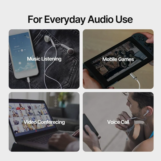 Alt view image 6 of 7 - A100 Smart DAC USB C to 3.5mm Headphone Jack Adapter with USB-A