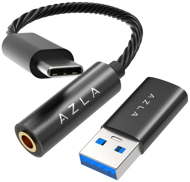Main image of A100 Smart DAC USB C to 3.5mm Headphone Jack Adapter with USB-A