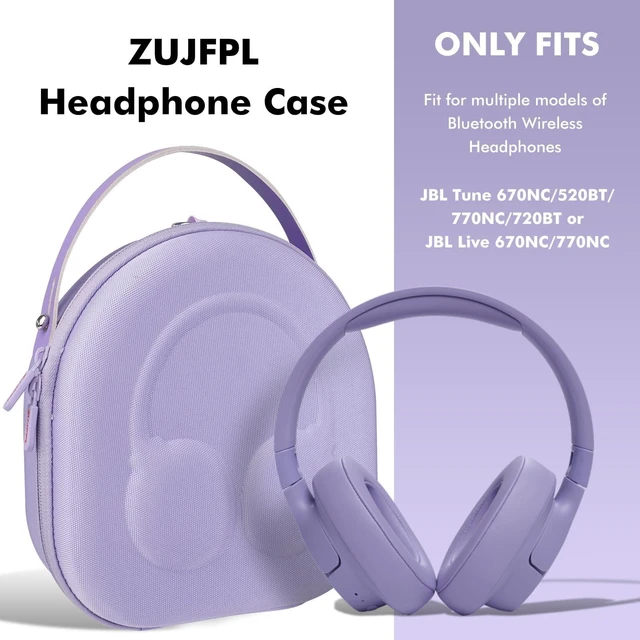 Alt view image 2 of 7 - EVA Hard Case Compatible with JBL Tune 710BT / 720BT / 770NC, and Sony WH-CH710N/WH-CH720N/WH-CH702N Noise Canceling Wireless Headphones, Premium Travel Protective Storage Bag -(Purple)