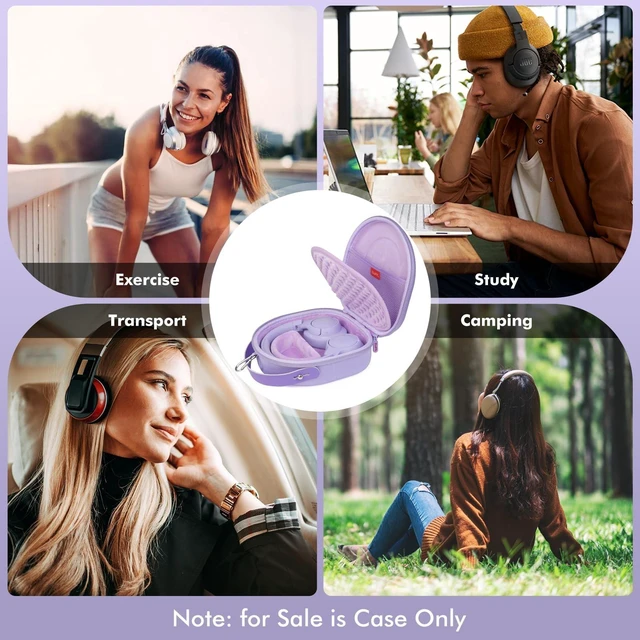 Alt view image 7 of 7 - EVA Hard Case Compatible with JBL Tune 710BT / 720BT / 770NC, and Sony WH-CH710N/WH-CH720N/WH-CH702N Noise Canceling Wireless Headphones, Premium Travel Protective Storage Bag -(Purple)