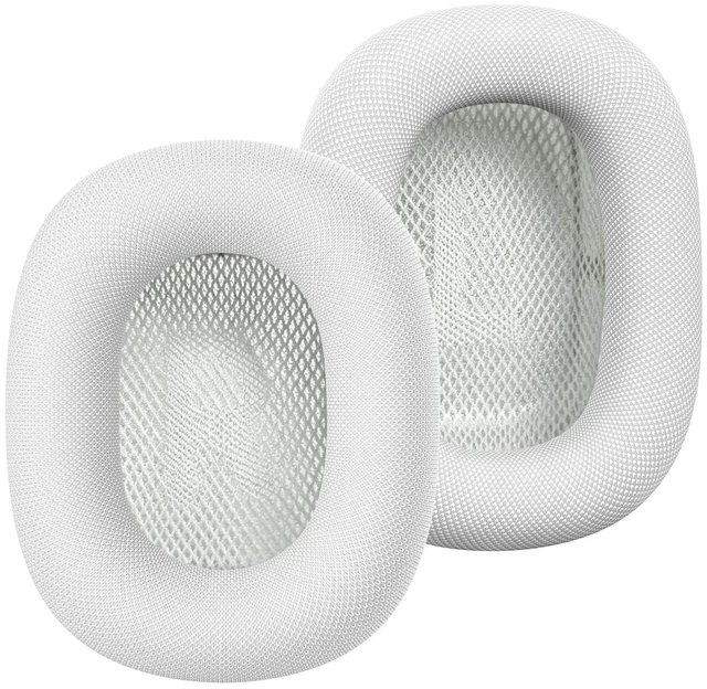 Main image of Ear Cushions for AirPods Max, Replacement Ear Pads (Grayish White) Durable Mesh Fabric, Soft Foam Earpads, Cutouts Fit for Sensor, Replacement Ear Covers Cups with Magnet for Apple AirPod Max