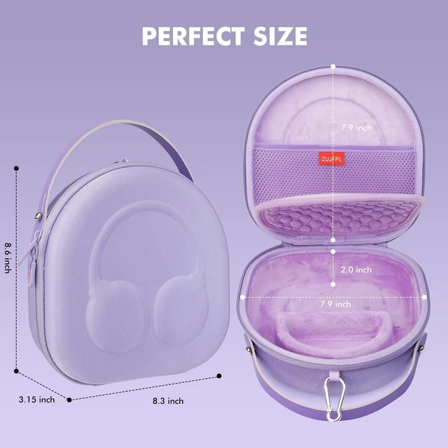 Alt view image 3 of 7 - EVA Hard Case Compatible with JBL Tune 710BT / 720BT / 770NC, and Sony WH-CH710N/WH-CH720N/WH-CH702N Noise Canceling Wireless Headphones, Premium Travel Protective Storage Bag -(Purple)