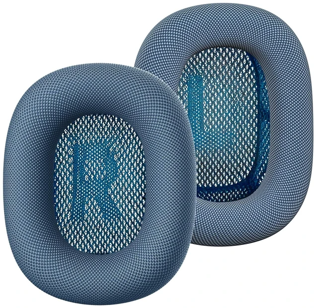 Main image of Ear Cushions for AirPods Max, Replacement Ear Pads (Blue) Durable Mesh Fabric, Soft Foam Earpads, Cutouts Fit for Sensor, Replacement Ear Covers Cups with Magnet for Apple AirPod Max