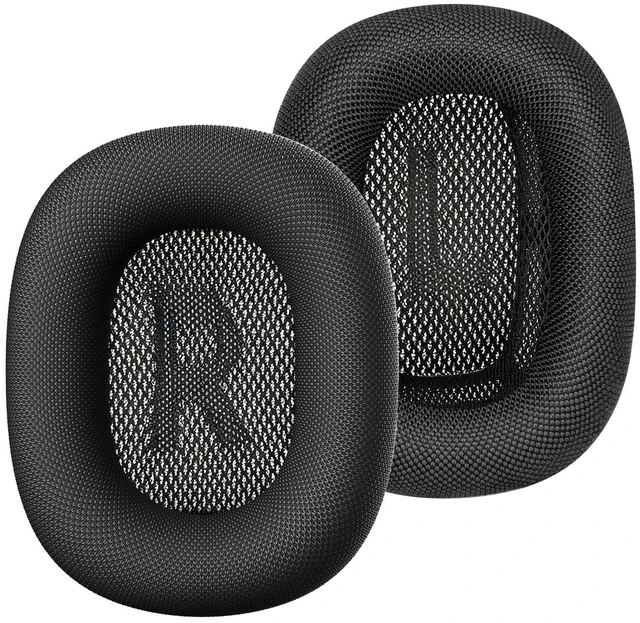 Main image of Ear Cushions for AirPods Max, Replacement Ear Pads (Black) Durable Mesh Fabric, Soft Foam Earpads, Cutouts Fit for Sensor, Replacement Ear Covers Cups with Magnet for Apple AirPod Max