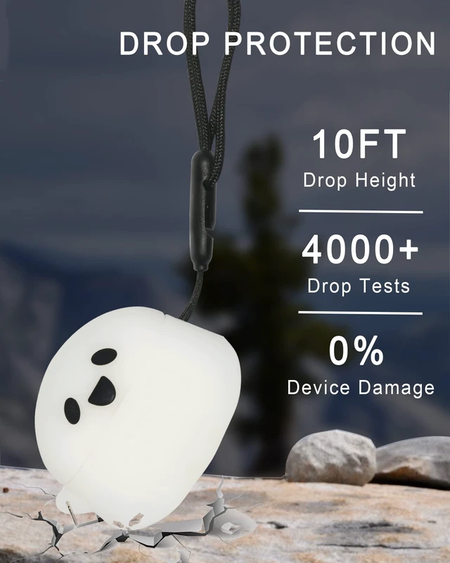 Alt view image 4 of 7 - 2 Packs Cute Luminous Ghost Face for AirPods Pro 2nd Generation Case Cover 2022 Released Silicone Accessories Set Kit for AirPods Pro 2 Gen Charging Case, Cartoon 3D Funny for AirPod Pro 2 Case