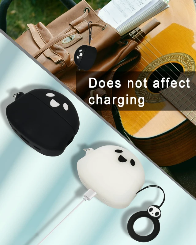 Alt view image 5 of 7 - 2 Packs Cute Luminous Ghost Face for AirPods Pro 2nd Generation Case Cover 2022 Released Silicone Accessories Set Kit for AirPods Pro 2 Gen Charging Case, Cartoon 3D Funny for AirPod Pro 2 Case