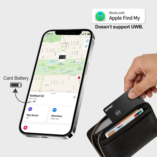 Alt view image 2 of 7 - Wallet Tracker Card, Ultra-Thin 1.7MM Rechargeable Finder, Works with Apple Find My (iOS Only), Item Locator for Luggage Tags, Passports, Phone, IP67 Waterproof, (2-Pack)