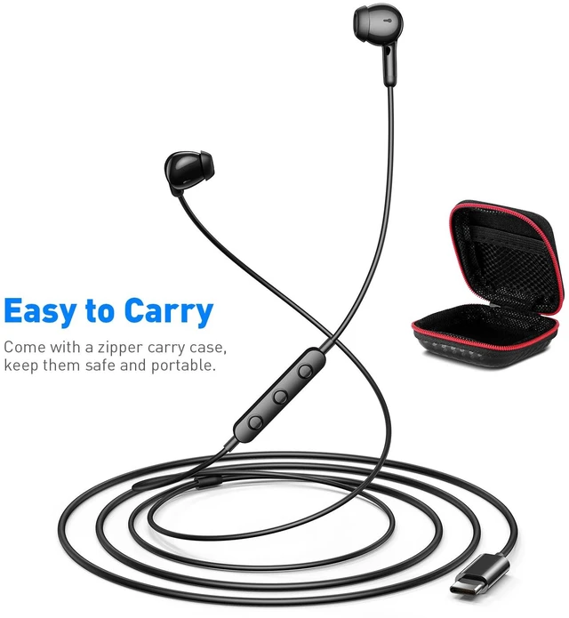 Alt view image 6 of 7 - 3.5mm Wired Earbuds in-Ear Headphones for MacBook Pro Air/Laptop/PC Black Aux Corded Earphones with 3.5mm Jack Microphone Volume Control Plug-in Ear Buds for iPhone/Samsung/Android/Switch/Kid/School