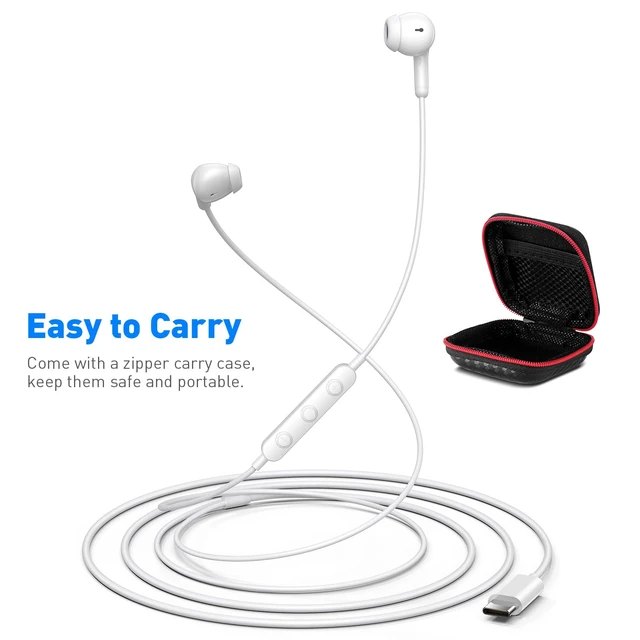 Alt view image 6 of 7 - 3.5mm Wired Earbuds in-Ear Headphones for MacBook Pro Air/Laptop/PC White Aux Corded Earphones with 3.5mm Jack Microphone Volume Control Plug-in Ear Buds for iPhone/Samsung/Android/Switch/Kid/School