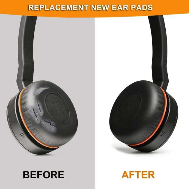 Alt view image 4 of 7 - Protein Leather and Mat Earpads for Jabra Evolve 75 Headset Also for Jabra Evolve 75(75UC 75MS 75SE)Headset(Do not fit Jabra Evolve2 75 PC),Earpads and Mic Foam Replacement