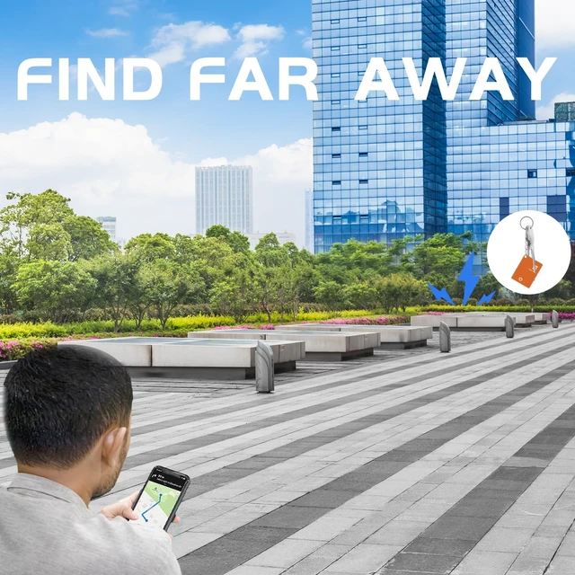 Alt view image 5 of 6 - Keys Tracker Wallet Finder Card IP68 Luggage Purse Item Tracker Works with Apple Find My APP & Network with Recharge Clip (iOS Only) Orange