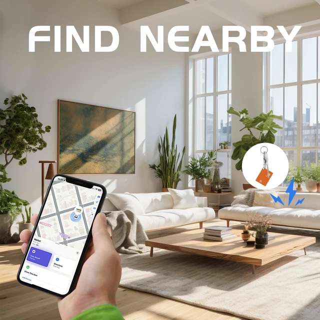 Alt view image 4 of 6 - Keys Tracker Wallet Finder Card IP68 Luggage Purse Item Tracker Works with Apple Find My APP & Network with Recharge Clip (iOS Only) Orange