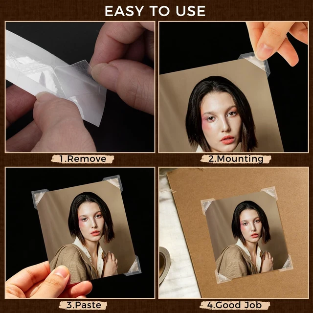 Alt view image 5 of 5 - Archival Polypropylene Photo Corners, 0.5 Inches, 240 PCS Acid-Free, Pressure Sensitive, Mounting for Pictures, Scrapbook, and Artwork