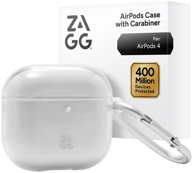 Main image of Case with Carabiner for AirPods 4 Wireless Charging Compatible Protective Cover 360° Drop, Dust & Scratch Protection, Durable Silicone Design, Clear