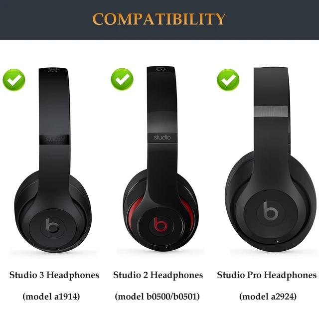 Alt view image 2 of 7 - Beat Studio 3 Headband and Hinge Same as the OEM Arch Band + Hinges Parts Replacement for Beats by Dre Studio3/A1914, Studio2 Wired/Wireless (B0500/B0501), Studio Pro/A2924 Headphones (Black)