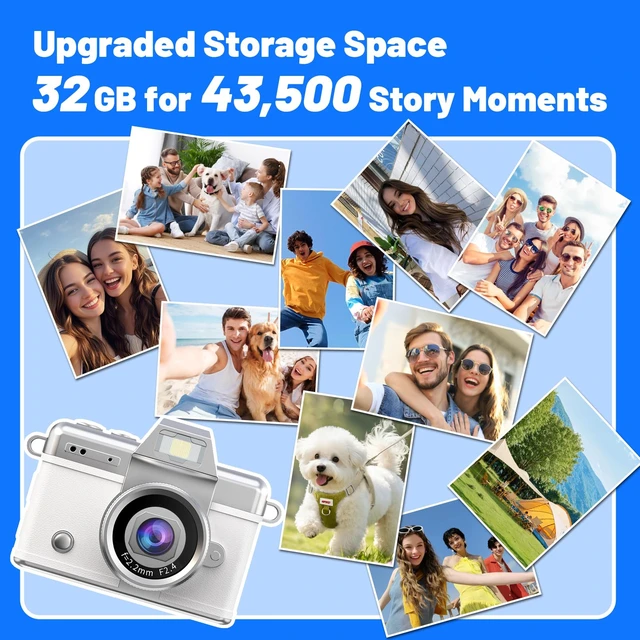 Alt view image 7 of 7 - Mini Keychain Camera HD Video Ultra-Compact Retro Digital Camera with 32GB SD Card USB Card Reader Adapter Portable Tiny Camera for Travel,Study,Daily VloggingWhite