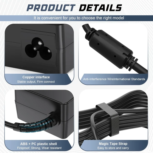 Alt view image 4 of 7 - 90W 65W 19.5V AC Adapter Charger for Dell Latitude 2100 P02T001 ATG D620 PP18L D630 E6400 PP27L E6410 PP27LA001 D531 PP04X E4300 E6400 E5500 E6500 E4200 XFR 8740w