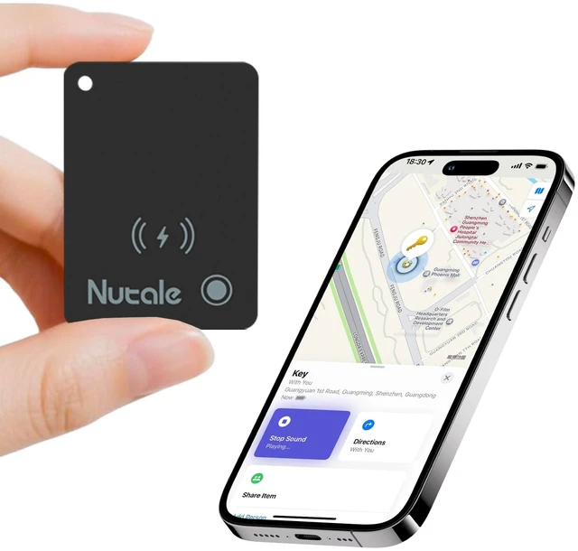 Main image of Wallet Tracker Card, Rechargeable Find My Tracking Card (iOS Only) Find My Wallet Card MFi Certified Tracking Card, Magnetic Bluetooth Tracker Tag, IP68 Waterproof, For Key, Wallet, Luggage
