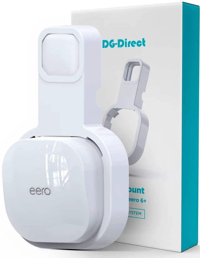 Main image of Wall Mount Holder for eero 6 and eero 6+ Router Mesh Wi-Fi System, No Messy Wires, The Outlet Wall Mount Holder for eero 6 Plus, Stand Bracket for eero 6 Extender Space Saving 1 Pcs