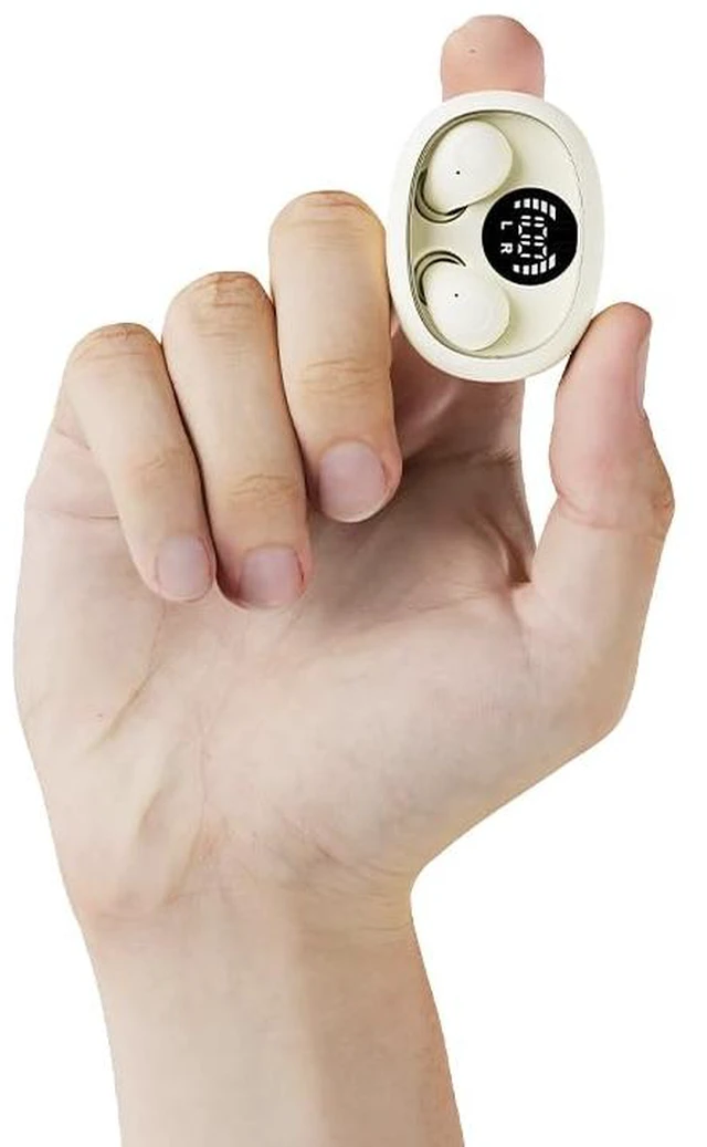 Alt view image 2 of 7 - Mini Invisible Sleep Wireless Bluetooth Headphones,Mini Invisible Silicone Sleep Earbuds for Side Sleepers,Invisible Headphones, Bluetooth Headset, for Music, Work, Study (Khaki)