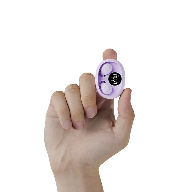 Alt view image 2 of 7 - Mini Invisible Sleep Wireless Bluetooth Headphones,Mini Invisible Silicone Sleep Earbuds for Side Sleepers,Invisible Headphones, Bluetooth Headset, for Music, Work, Study (Purple)