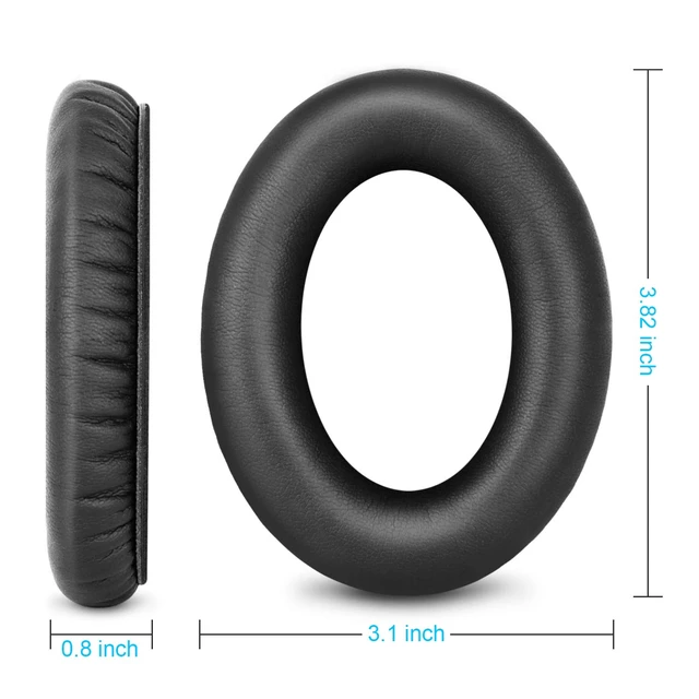 Alt view image 3 of 6 - Professional Replacement Ear Pads for Bose QuietComfort 35 QC15 QC25 QC2 QC35/ Ae2 Ae2i Ae2w SoundTrue & SoundLink Over-Ear/Around-Ear Headphones/Soft Protein Leather (Black)