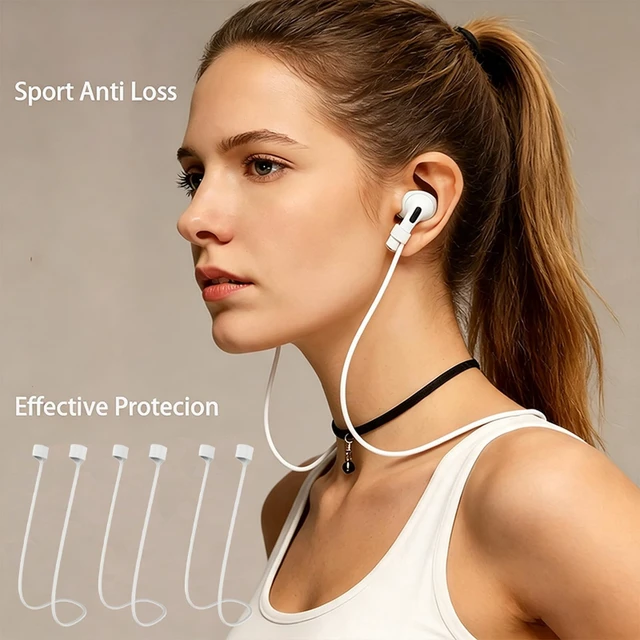 Alt view image 5 of 7 - (3 Straps + 6 Earhook+1 Lanyard) Ultra Strong Magnetic AirPods Straps,Anti-Lost Cord for 4rd Pro 1st 2nd 3rd AirPods 1st 2nd Silicone Sports Lanyard and Ear Hook (9white+1gray)