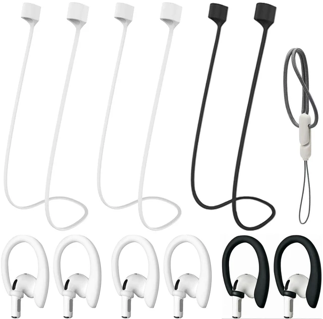 Main image of (3 Straps + 6 Earhook+1 Lanyard) Ultra Strong Magnetic AirPods Straps,Anti-Lost Cord for 4rd Pro 1st 2nd 3rd AirPods 1st 2nd Silicone Sports Lanyard and Ear Hook (6white+3black+1gray)