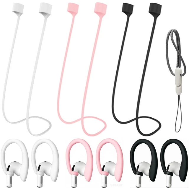 Main image of (3 Straps + 6 Earhook+1 Lanyard) Ultra Strong Magnetic AirPods Straps,Anti-Lost Cord for 4rd Pro 1st 2nd 3rd AirPods 1st 2nd Silicone Sports Lanyard and Ear Hook (3white+3pink+3black+1gray)