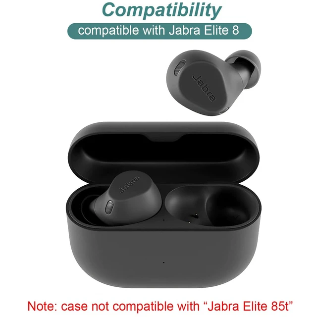 Alt view image 2 of 7 - Charging Case for Jabra Elite 8 Active Gen 2/1 Earbuds (Black) Replacement Charger Case Cover Cradle Dock for Jabra Elite 8 Earbuds