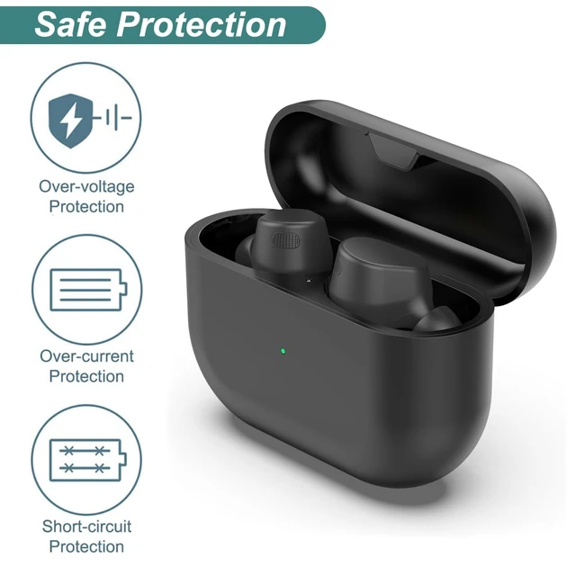 Alt view image 6 of 7 - Charging Case for Jabra Elite 8 Active Gen 2/1 Earbuds (Black) Replacement Charger Case Cover Cradle Dock for Jabra Elite 8 Earbuds