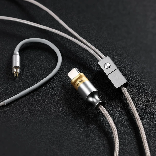 Alt view image 3 of 3 - HiFi M110C USB Interface Decoding Earphones Cable with MMCX and 2-Pin 0.78 Connector, Supports in-Line Controls and Mic (0.78 2Pin Connectors)
