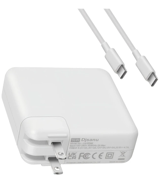 Alt view image 2 of 7 - Mac Book Pro Charger-96W USB C Power Adapter Compatible with MacBook Air/pro, iPad Pro, Samsung Galaxy and All USB-C Devices Powerful Connect, Original Quality