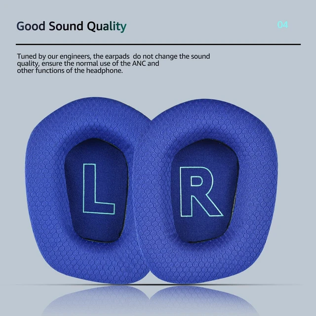 Alt view image 5 of 7 - Fabric Replacement Ear Pads for Logitech G733 Gaming Headset, Also Fit Logitech G335 Wireless Headphone, EarPads Accessories with Soft Mesh Fabric & Isolation Foam (Blue)