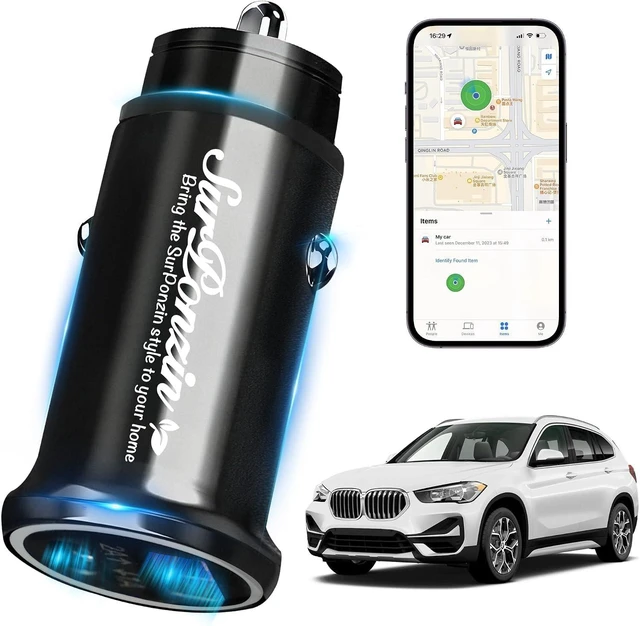 Main image of GPS Tracker for Cars,Compatible with iOS Find My and Dual-Port Fast Charger 2-Port Super Fast Charging Hidden GPS Tracker for iOS Anti-Theft, No Monthly FeesIdeal for Families & Fleets(Black)