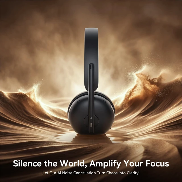 Alt view image 3 of 6 - Wireless Headset with Mic for Work, Bluetooth 5.3 Headphones with Noise Cancelling, USB Dongle, Mute Button, 65H Battery, Wireless Headset for PC, Laptop, Call Center & Online Meetings
