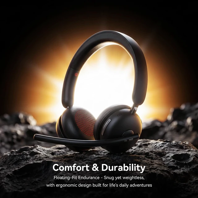 Alt view image 6 of 6 - Wireless Headset with Mic for Work, Bluetooth 5.3 Headphones with Noise Cancelling, USB Dongle, Mute Button, 65H Battery, Wireless Headset for PC, Laptop, Call Center & Online Meetings