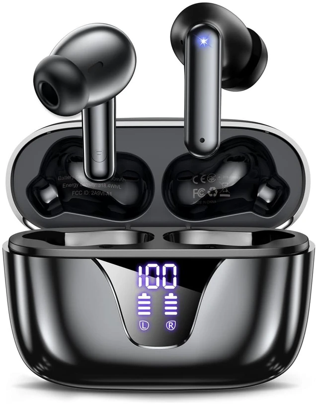 Main image of Wireless Earbuds Bluetooth Headphones, Ear Buds with Mic, LED Display in Ear Earphones Bass Stereo