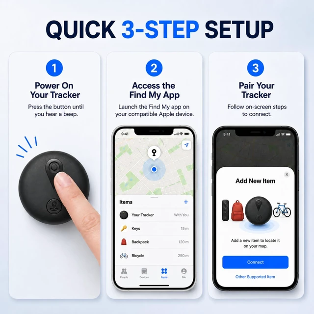 Alt view image 7 of 7 - GPS Tracker for Vehicles, Real-Time Tracking, No Monthly Fee Tracker device for Vehicles, No SIM Card Needed, Works with iOS Find My, IP68 Waterproof, Magnetic GPS Locator(2PC)