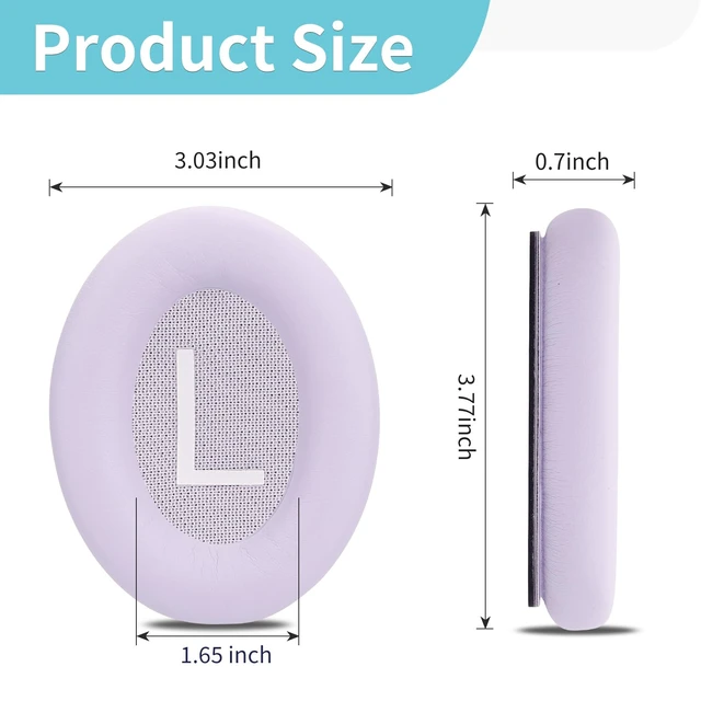 Alt view image 6 of 7 - QC45 Ear Cushions for Bose qc45/45 SE,Larger and Thicker (Chilled Lilac)