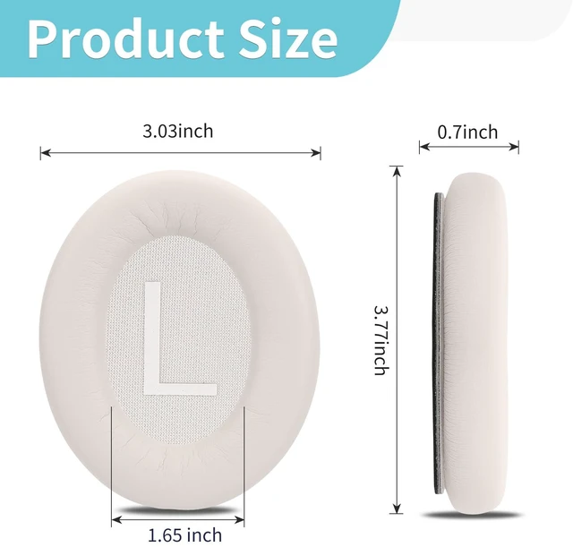 Alt view image 6 of 7 - QC45 Ear Cushions for Bose qc45/45 SE,Larger and Thicker (White Smoke)
