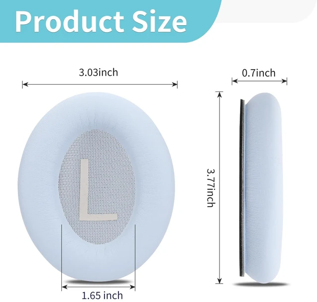 Alt view image 6 of 7 - QC45 Ear Cushions for Bose qc45/45 SE,Larger and Thicker (Moonstone Blue)