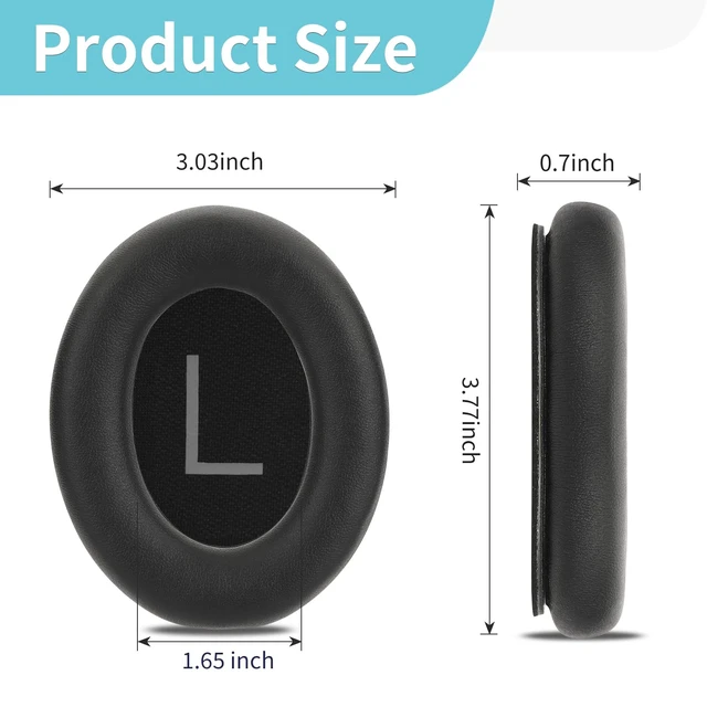 Alt view image 6 of 7 - QC45 Ear Cushions for Bose qc45/45 SE,Larger and Thicker (Black)