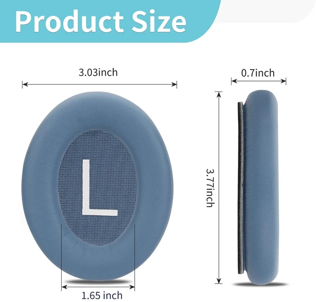 Alt view image 6 of 7 - QC45 Ear Cushions for Bose qc45/45 SE,Larger and Thicker(Blue Dusk)