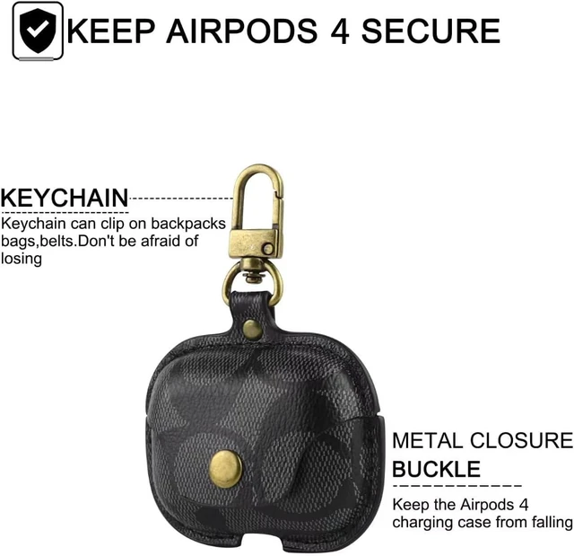 Alt view image 5 of 6 - for AirPods 4 Case, Compatible with AirPods 4th Generation Case, Leather Full Body Shockproof Protective Cover for AirPods 4th Generation Cover, Drop Protection (B)