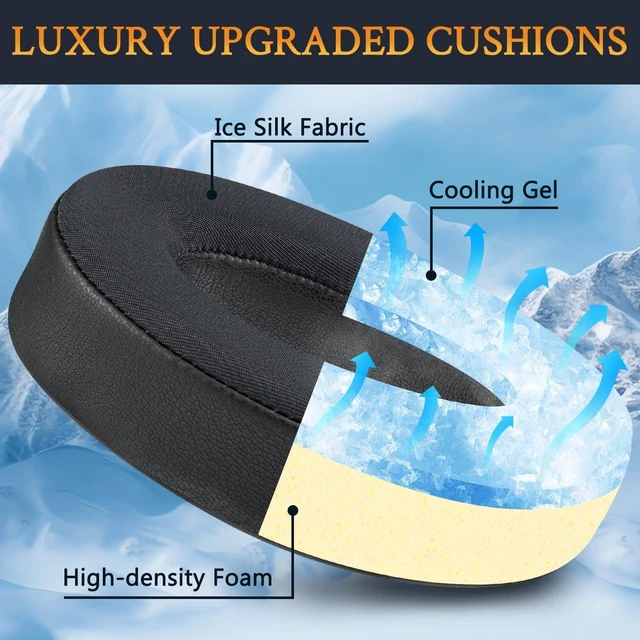 Alt view image 3 of 6 - Cooling Earpads for Bose A30 Aviation Headphones - Black Not Fit Bose Aviation (A20/X A10) Headphones