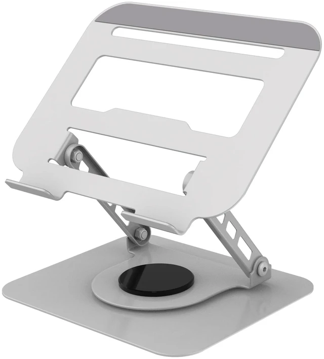 Main image of Adjustable Laptop Stand 360°Rotation Computer Riser for Desk, Silver Fit for MacBook Pro/Air Notebook Up to 16 Inches, Adjustable & Foldable, Stability & Durability, Heat Dissipation Design