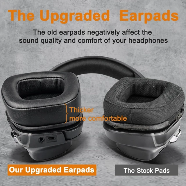 Alt view image 4 of 6 - Earpads for Logitech G935/G933/G930/G432/G35 - Black for G35/G930/G933/G935/G633/G635/G533/G430/G431/G432/G433/G332/G230/G231/G233 Headphones