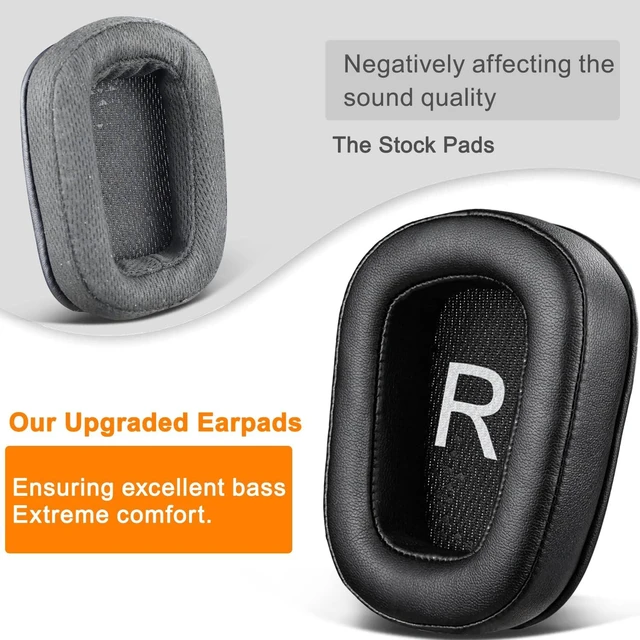 Alt view image 5 of 6 - Earpads for Logitech G935/G933/G930/G432/G35 - Black for G35/G930/G933/G935/G633/G635/G533/G430/G431/G432/G433/G332/G230/G231/G233 Headphones